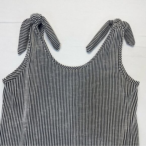 Wandering Dreams Striped Dress Size Medium black white vertical stripes mini - Picture 2 of 8